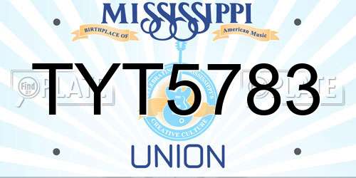 TYT5783 Mississippi License Plate