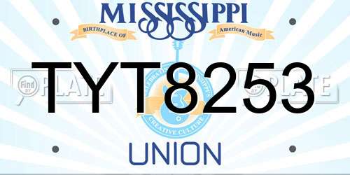 TYT8253 Mississippi License Plate