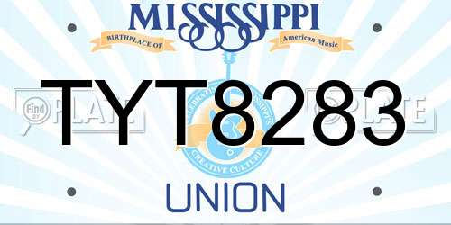 TYT8283 Mississippi License Plate
