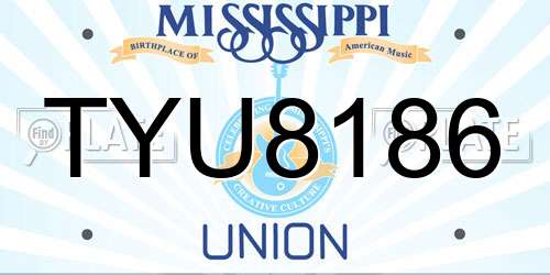 TYU8186 Mississippi License Plate