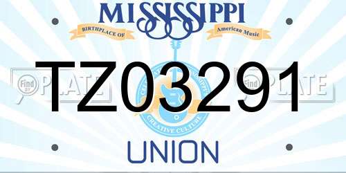 TZ03291 Mississippi License Plate
