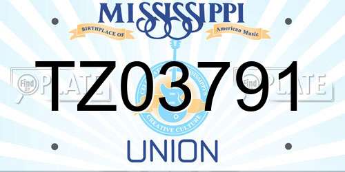 TZ03791 Mississippi License Plate