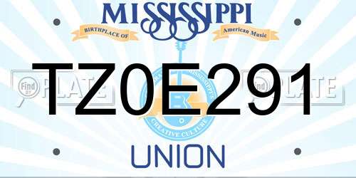 TZ0E291 Mississippi License Plate