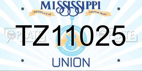 TZ11025 Mississippi License Plate