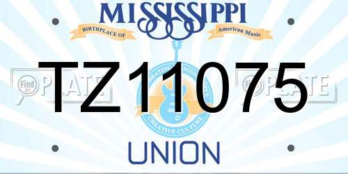 TZ11075 Mississippi License Plate