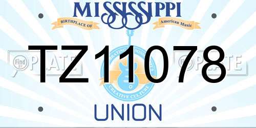 TZ11078 Mississippi License Plate