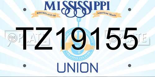 TZ19155 Mississippi License Plate