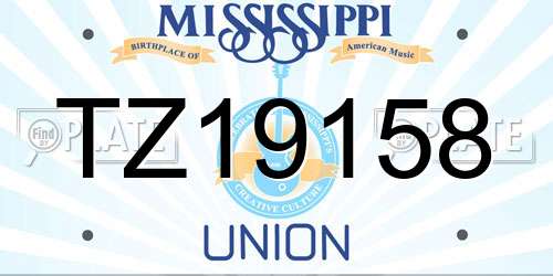 TZ19158 Mississippi License Plate