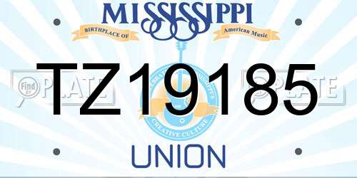 TZ19185 Mississippi License Plate
