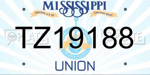 TZ19188 Mississippi License Plate