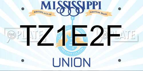TZ1E2F Mississippi License Plate
