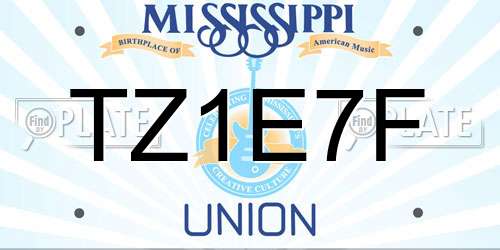 TZ1E7F Mississippi License Plate