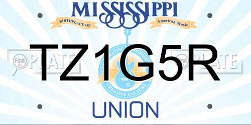 TZ1G5R Mississippi License Plate