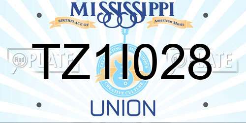 TZ1I028 Mississippi License Plate