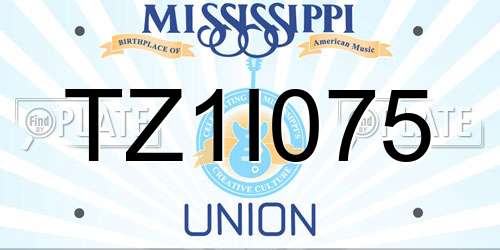 TZ1I075 Mississippi License Plate