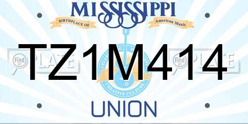 TZ1M414 Mississippi License Plate
