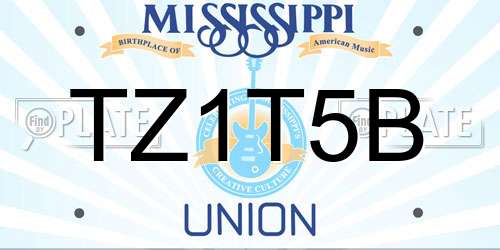TZ1T5B Mississippi License Plate