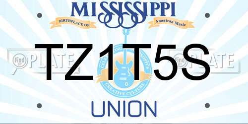 TZ1T5S Mississippi License Plate
