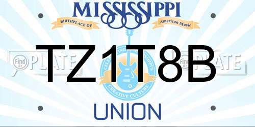 TZ1T8B Mississippi License Plate
