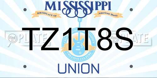 TZ1T8S Mississippi License Plate