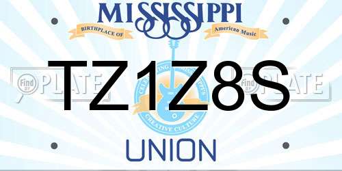 TZ1Z8S Mississippi License Plate