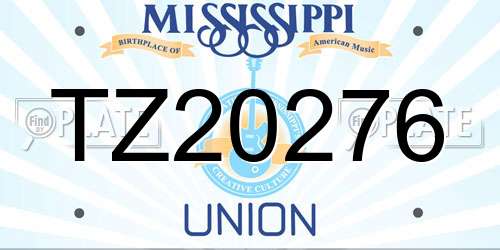 TZ20276 Mississippi License Plate