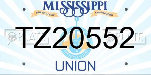 TZ20552 Mississippi License Plate