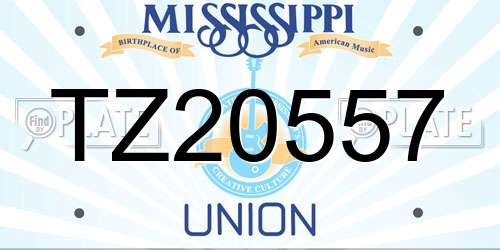 TZ20557 Mississippi License Plate