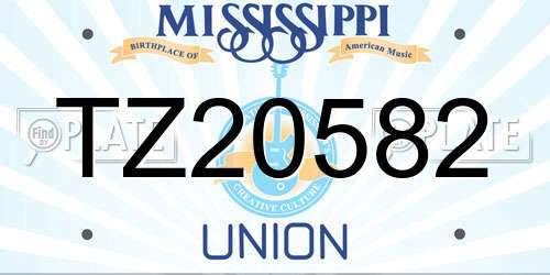 TZ20582 Mississippi License Plate