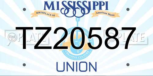 TZ20587 Mississippi License Plate