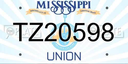 TZ20598 Mississippi License Plate