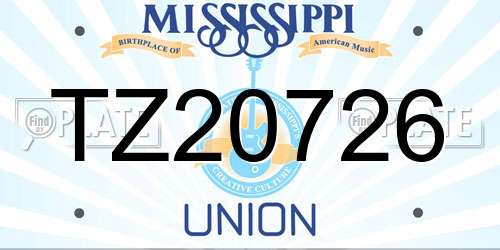 TZ20726 Mississippi License Plate