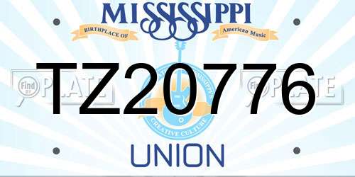 TZ20776 Mississippi License Plate