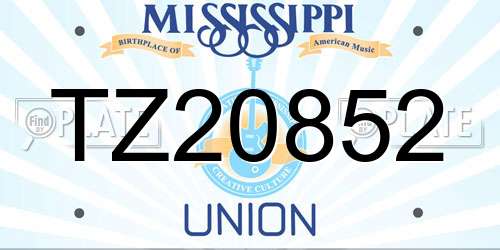 TZ20852 Mississippi License Plate