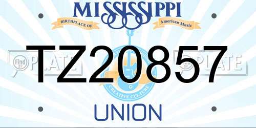 TZ20857 Mississippi License Plate