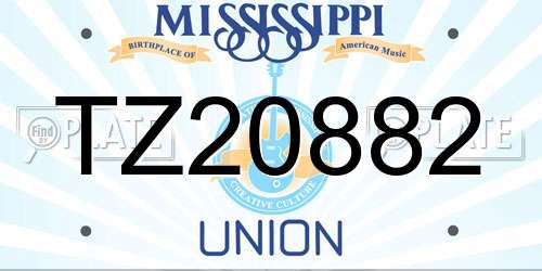 TZ20882 Mississippi License Plate