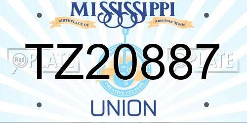 TZ20887 Mississippi License Plate