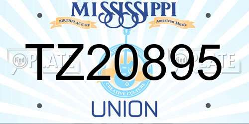 TZ20895 Mississippi License Plate