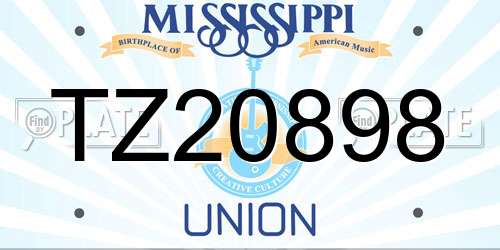 TZ20898 Mississippi License Plate