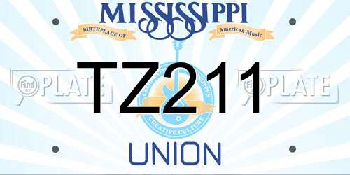 TZ211 Mississippi License Plate