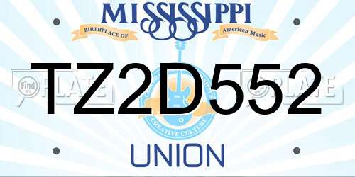TZ2D552 Mississippi License Plate