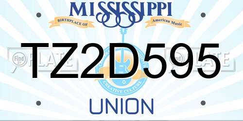 TZ2D595 Mississippi License Plate