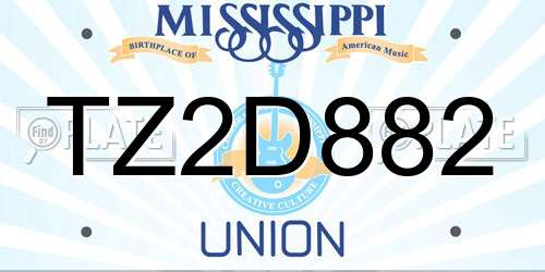 TZ2D882 Mississippi License Plate