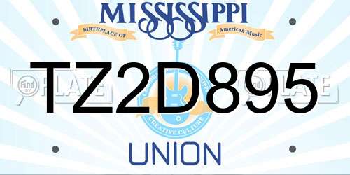 TZ2D895 Mississippi License Plate