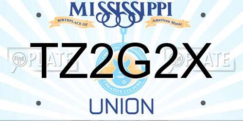 TZ2G2X Mississippi License Plate