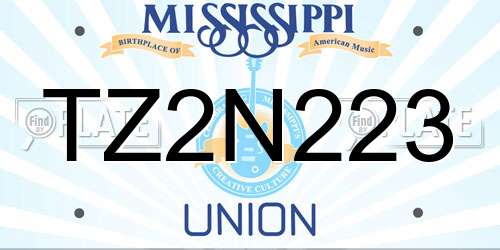 TZ2N223 Mississippi License Plate