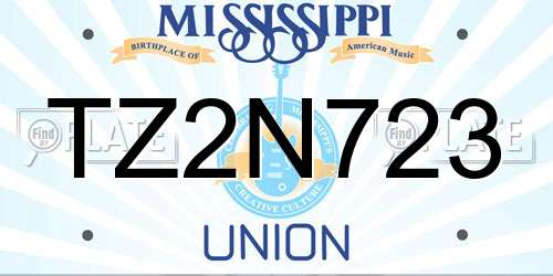 TZ2N723 Mississippi License Plate