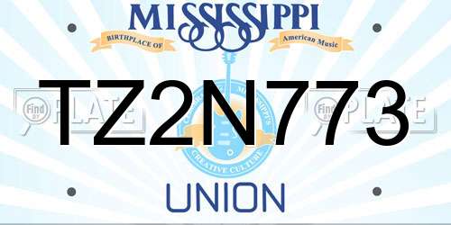 TZ2N773 Mississippi License Plate
