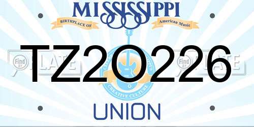 TZ2O226 Mississippi License Plate