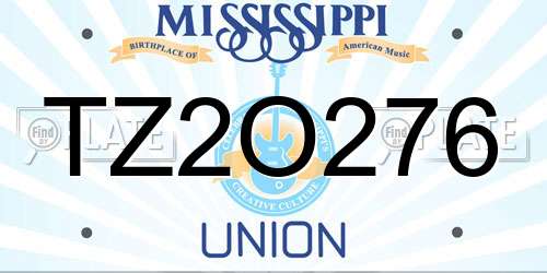 TZ2O276 Mississippi License Plate